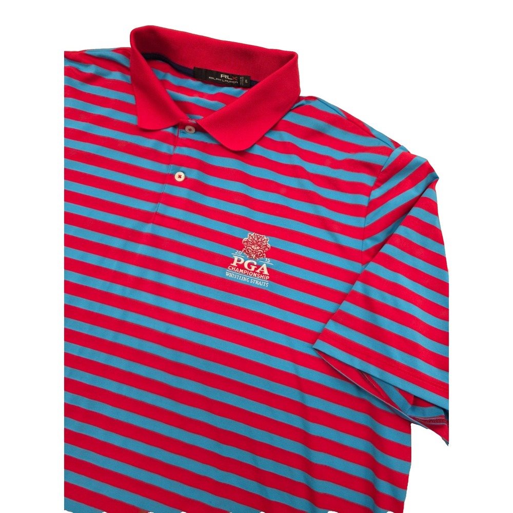 RLX Ralph Lauren PGA Championship 2015 Whistling Straits Golf Polo‎ Red Men - XL